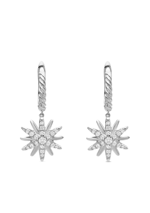 David Yurman sterling silver Starburst diamond drop earrings (25mm)
