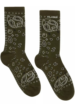 Alanui Bandana-print ankle socks - Green