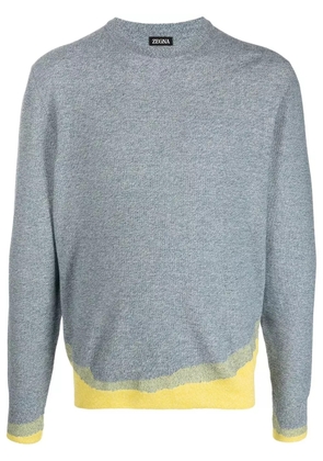 Zegna ribbed-knit crew neck sweatshirt - Blue