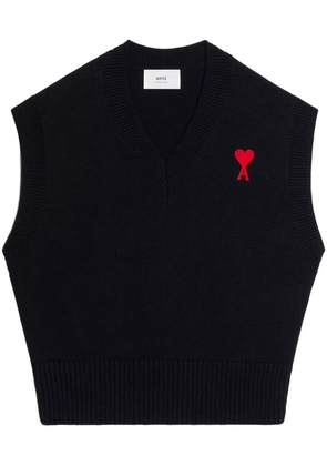 AMI Paris Ami De Coeur V-neck vest - Black