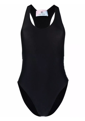 Chiara Ferragni side logo-print swimsuit - Black
