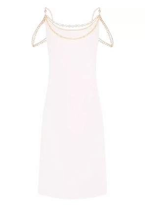 Rabanne chain-straps silk midi dress - White