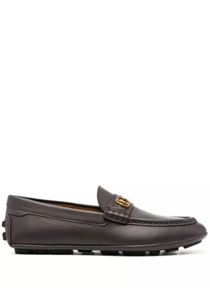 Bally logo-plaque leather moccasins - Brown