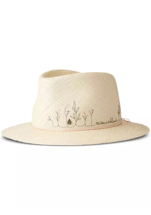 Maison Michel Andre straw fedora hat - Neutrals