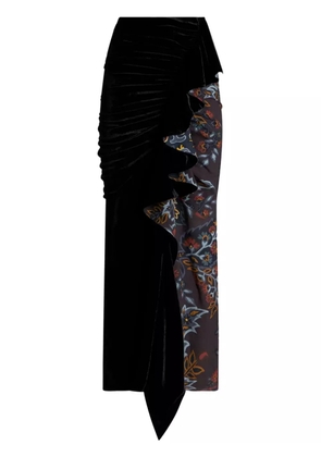 ETRO asymmetric paisley-print midi skirt - Black