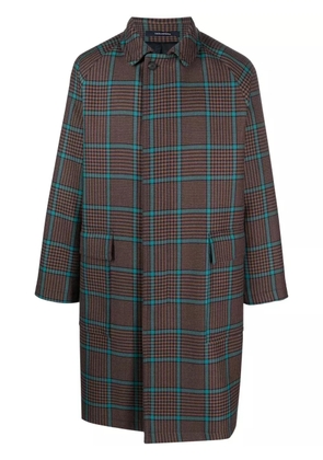 Tagliatore check-print single-breasted coat - Brown