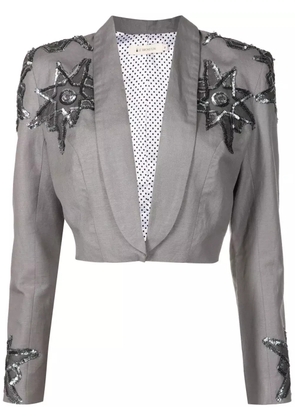 Lethicia Bronstein Hepburn star-appliqué linen blazer - Grey