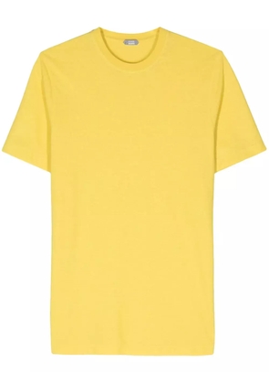 Zanone crew-neck organic cotton T-shirt - Yellow