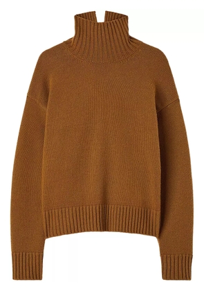 Jil Sander funnel-neck cashmere blend jumper - Brown