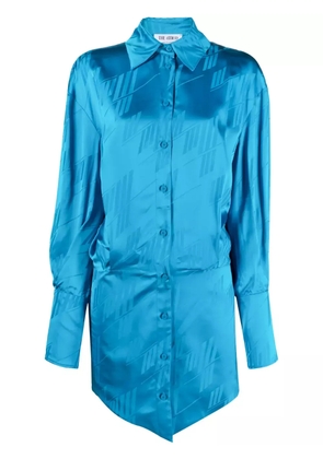 The Attico Sylvie satin jacquard minidress - Blue