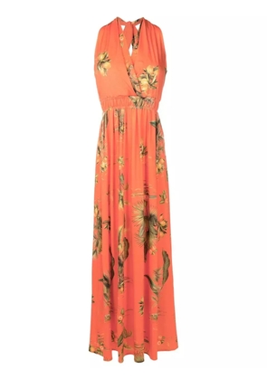 Lygia & Nanny floral-print halterneck dress - Orange