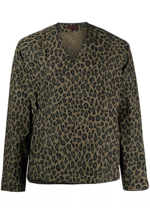 CLOT leopard-print cotton-blend kimono - Neutrals