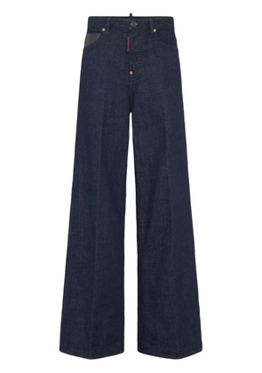 DSQUARED2 logo-patch wide-leg jeans - Blue