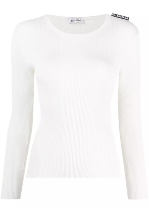 Balenciaga Pre-Owned ribbed knit long-sleeved top - White