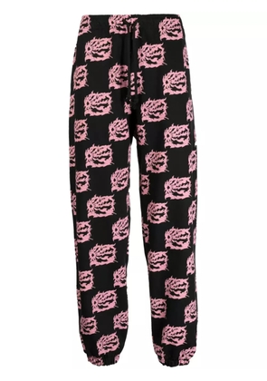 RASSVET graphic-print cotton track pants - Black