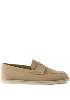Prada bleached-suede loafers - Neutrals