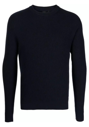 Alpha Tauri logo-plaque ribbed-knit jumper - Blue