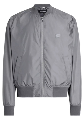 Dolce & Gabbana logo-plaque bomber jacket - Grey