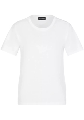 Emporio Armani rhinestone-embellished cotton t-shirt - White