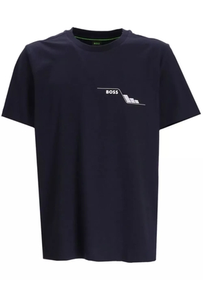BOSS logo-print cotton T-shirt - Blue