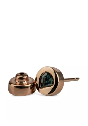 Parts of Four 18K rose gold-plated sterling silver small stud blue diamond earring - Pink