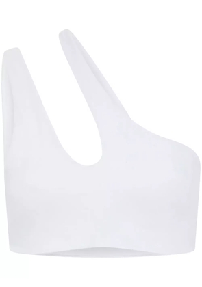 Let's Swim one-shoulder bikini top - White