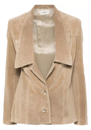 Coperni suede single-breasted jacket - Neutrals