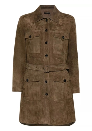 TOM FORD suede leather coat - Brown
