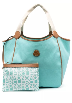 Moncler logo-patch tote bag - Blue