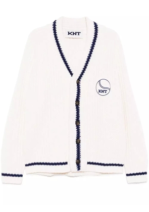 Kiton logo patched cardigan - Neutrals