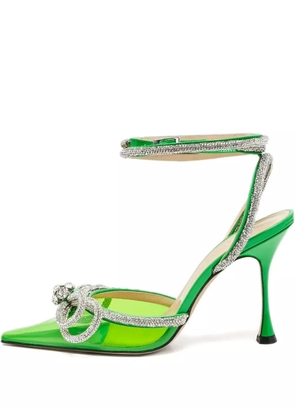 MACH & MACH 100mm crystal-embellished heeled pumps - Green