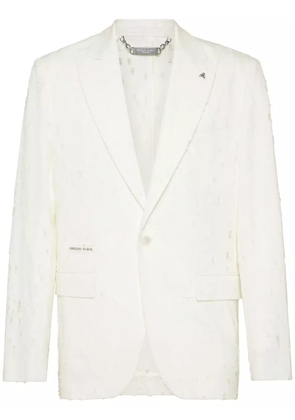 Philipp Plein distressed blazer - White
