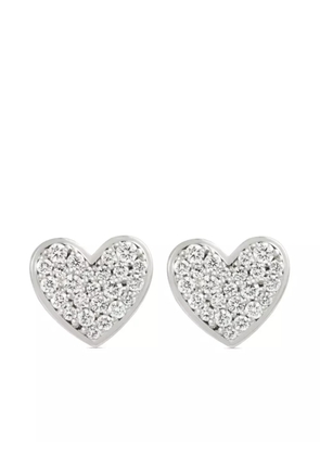 ALINKA 18kt white gold Caviar Heart diamond stud earrings - Silver
