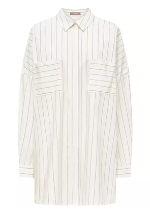 12 STOREEZ striped long-sleeve shirt - White