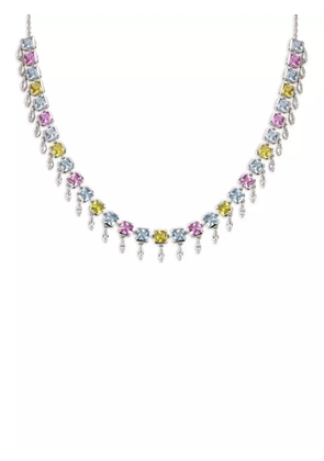 Lark & Berry 14kt white gold Full Blossom sapphire and diamond necklace - Silver