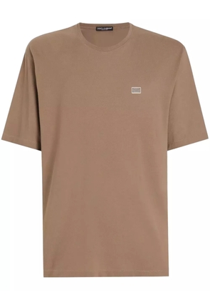 Dolce & Gabbana logo-plaque T-shirt - Brown