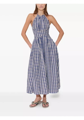 Rosie Assoulin check-pattern midi dress - Blue