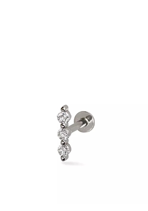 Lark & Berry 14kt white gold Modernist diamond earring - Silver