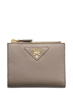 Prada small grained-leather wallet - Neutrals