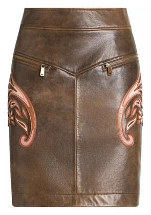 ETRO leather skirt - Brown
