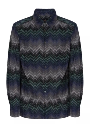 Missoni chevron-pattern long-sleeved shirt - Blue