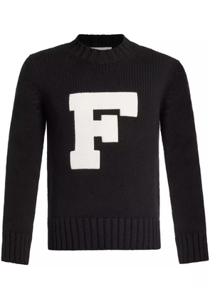 Ferragamo flocked logo jumper - Black