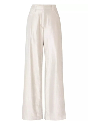 Brunello Cucinelli shimmer-finish wide-leg trousers - Neutrals