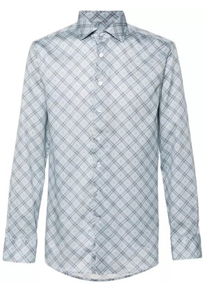 ETRO paisley-print checked shirt - Blue