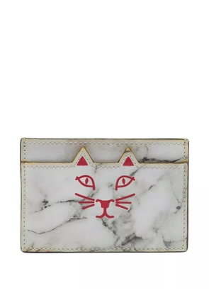 Charlotte Olympia logo-print cardholder - Grey