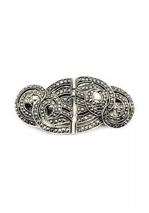 Jennifer Gibson Jewellery 1930s Art Deco Marcasite dress clip - Silver