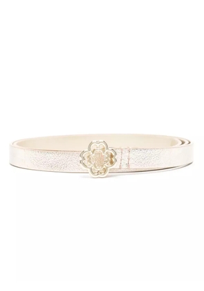 Maje Clover slim leather belt - Gold
