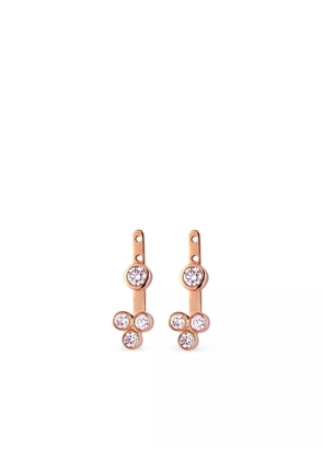 Lark & Berry 14kt rose gold Trinity diamond earrings - Pink