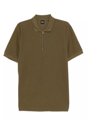 BOSS zip-up polo shirt - Green