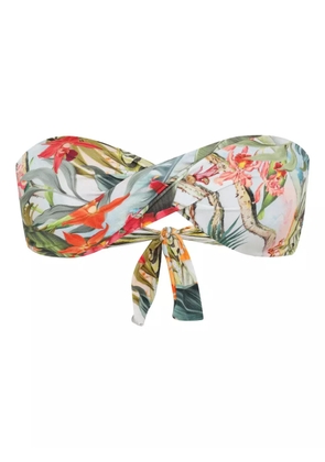 Lygia & Nanny Hawaii twisted-front floral bikini top - White